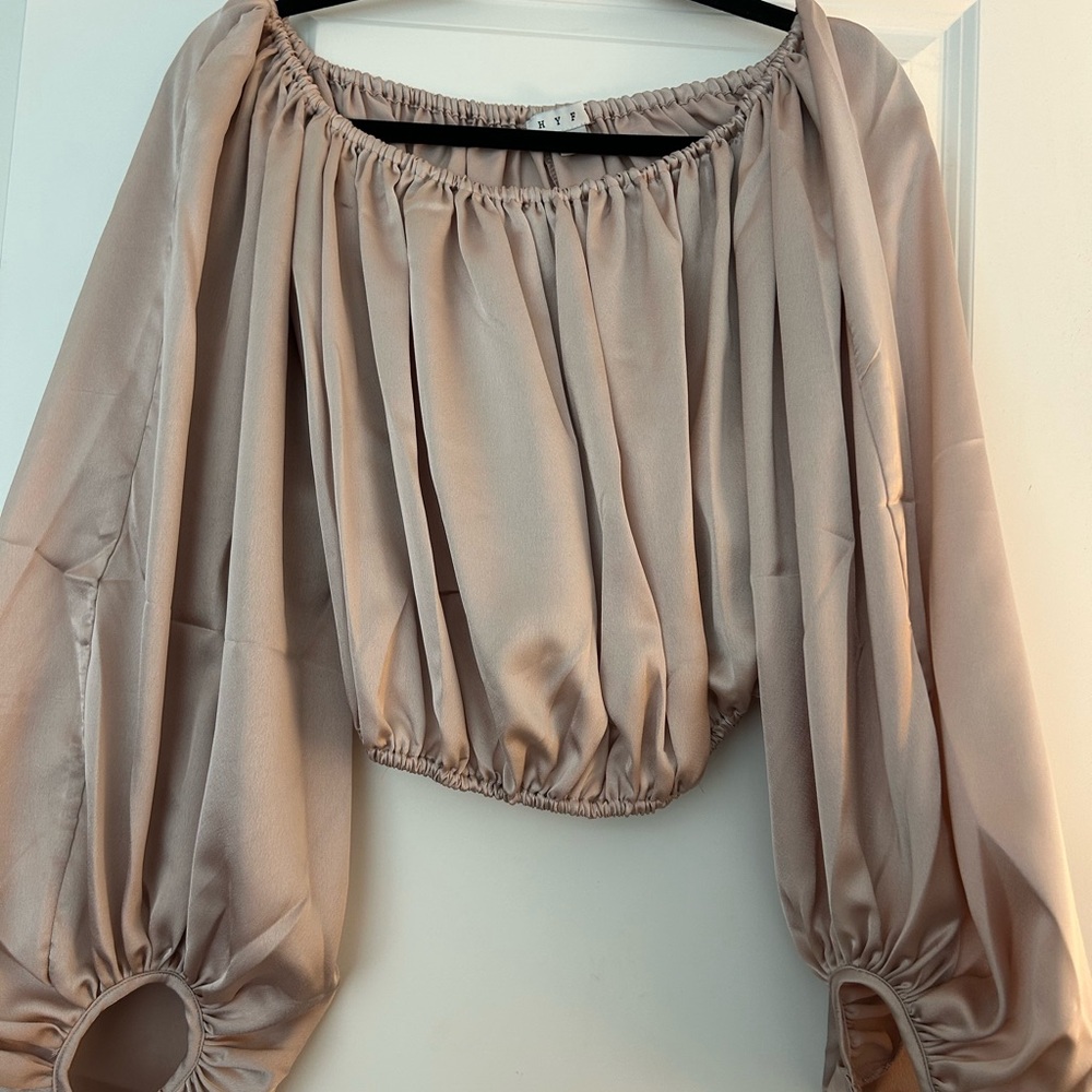 HYFVE Beige Off-Shoulder Blouse